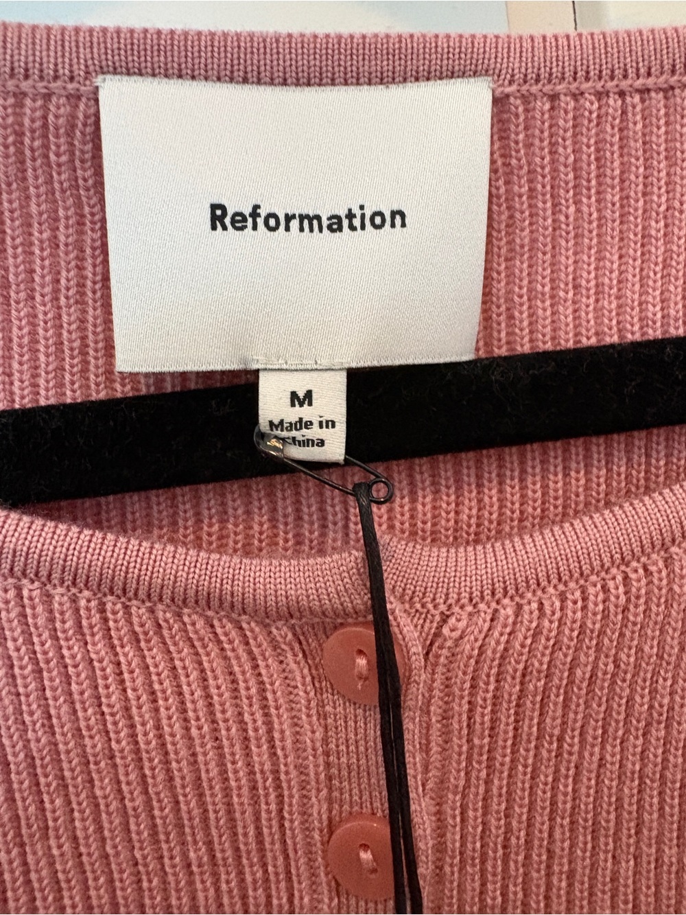NWT Reformation Merino Cardigan in Dusty Rose - Picture 5 of 5